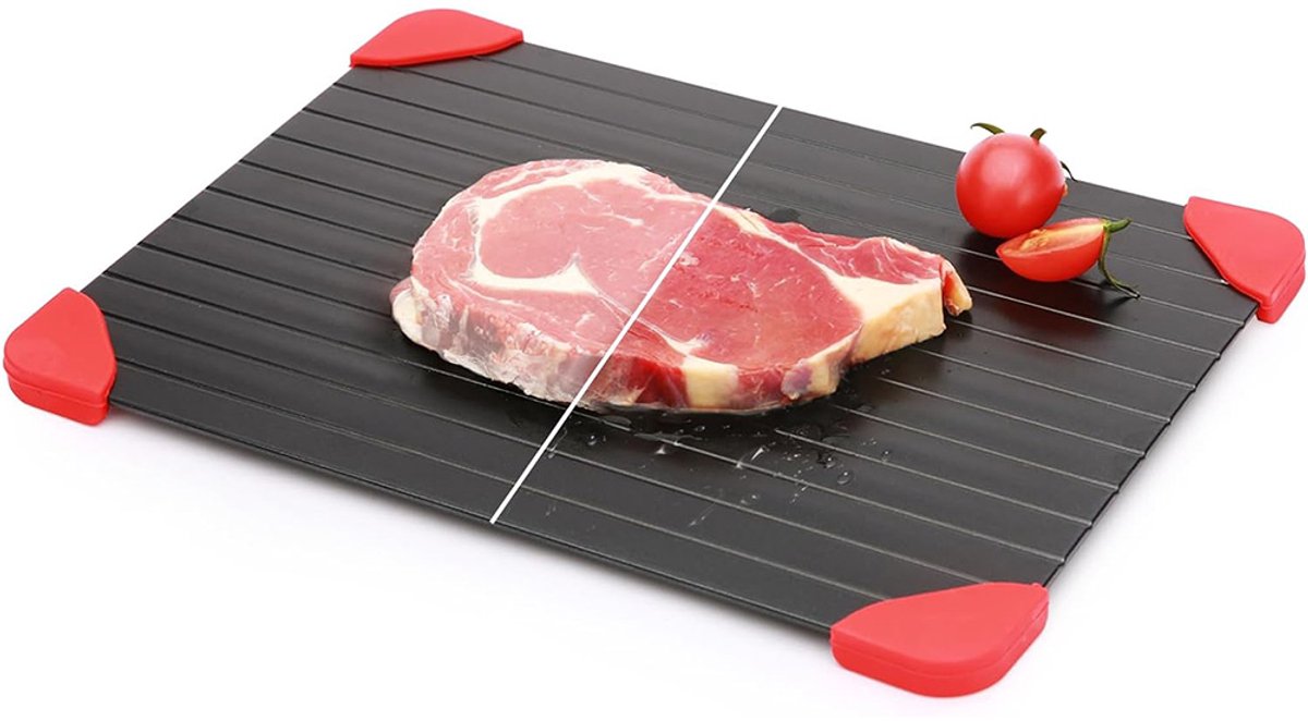 Ontdooiplaat - Snijplank - Keuken - Voedsel - Ontdooiplank - Vlees Ontdooien-Snel Ontdooiplaat - Metalen Aluminium Ontdooiplank met Antiaanbaklaag - voor Vis, Vlees, Gevogelte en Diepvriesproducten