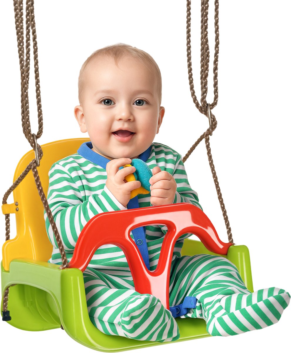 Outsunny Kinderschommel - PP - 42x33x180cm - Groen