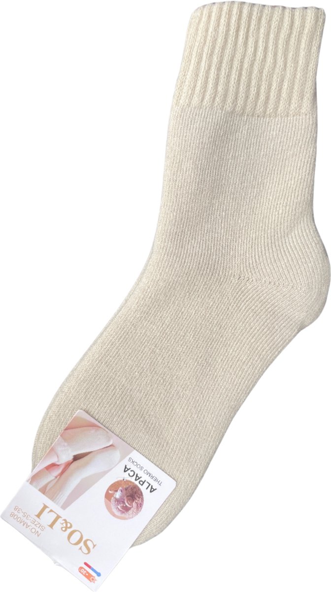 green-goose® Alpaca Damessokken | 1 Paar | Licht Grijs | 95% Alpaca Wol | Maat 35-38 | Heerlijk Warm en Rekbaar