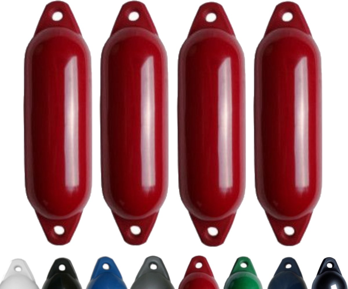 Set van 4 met Majoni Star 25 stootwillen - bordeaux rood, 58 x 15 cm