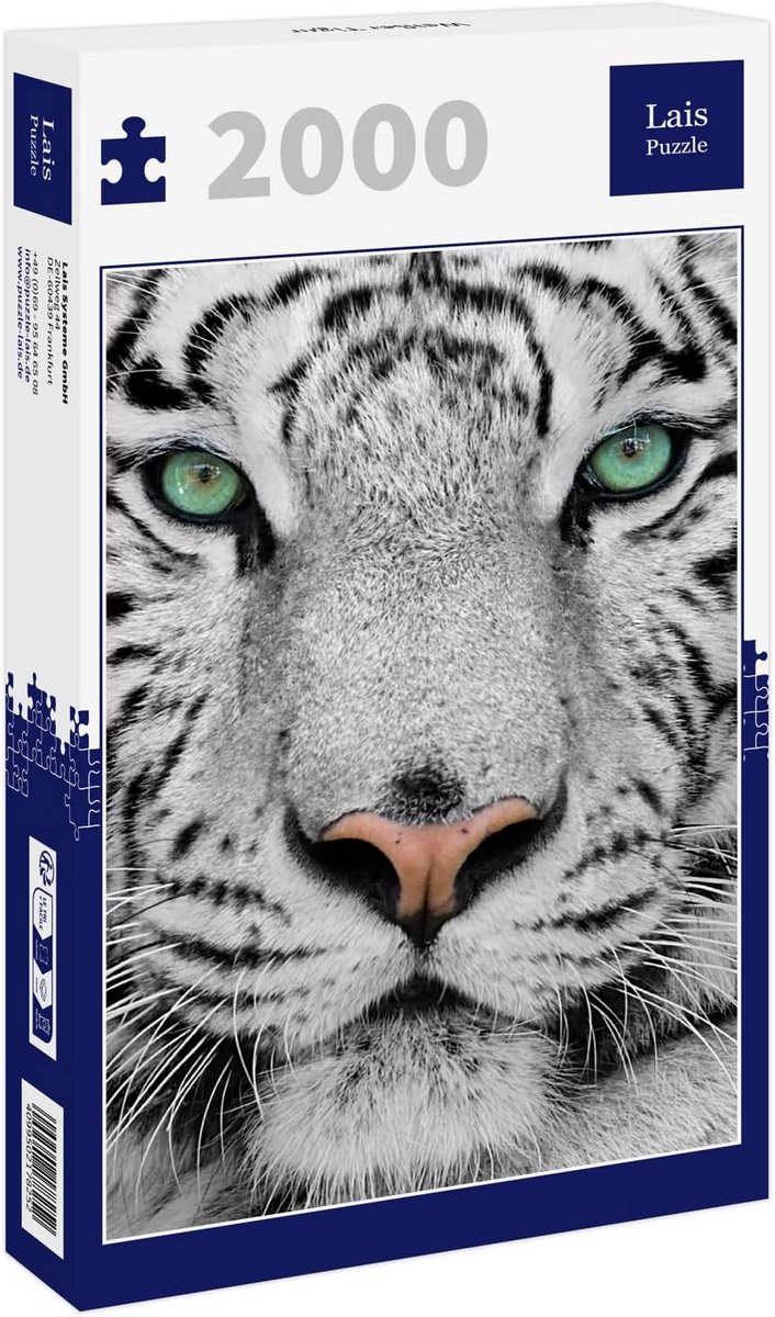 Puzzel Witte Tijger 2000 Stukken - Uitdagend Legpuzzel Dier