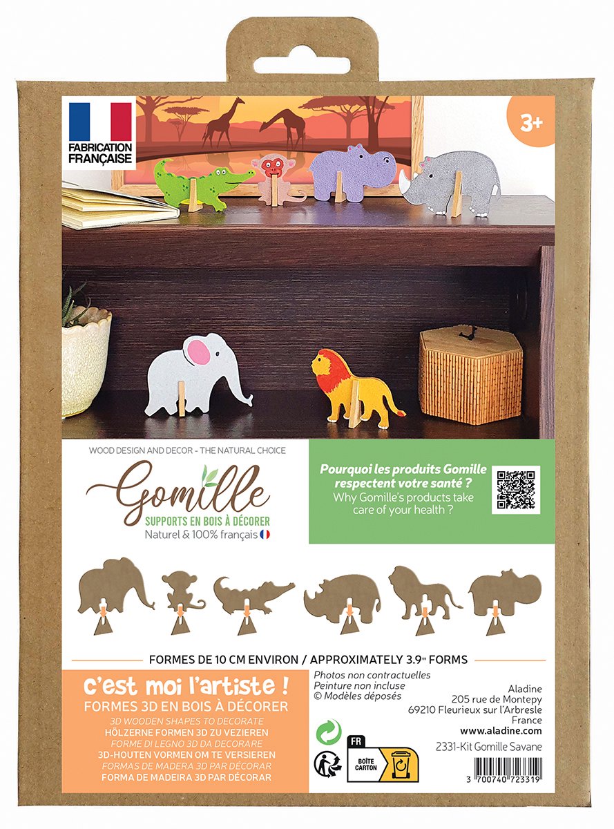 Gomille MDF Figuren Set Savanne knutselpakket decoratie.