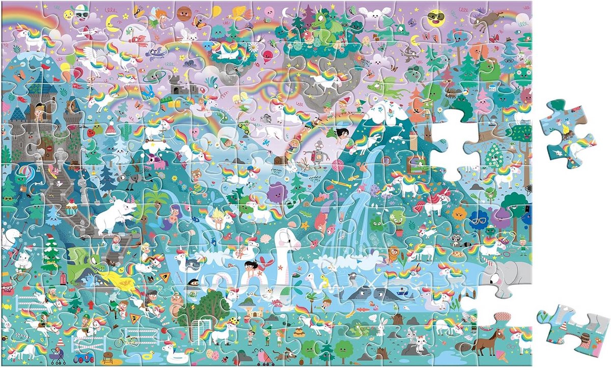 Zoek en Vind Puzzel met Magische Eenhoorns - 100 Stukjes