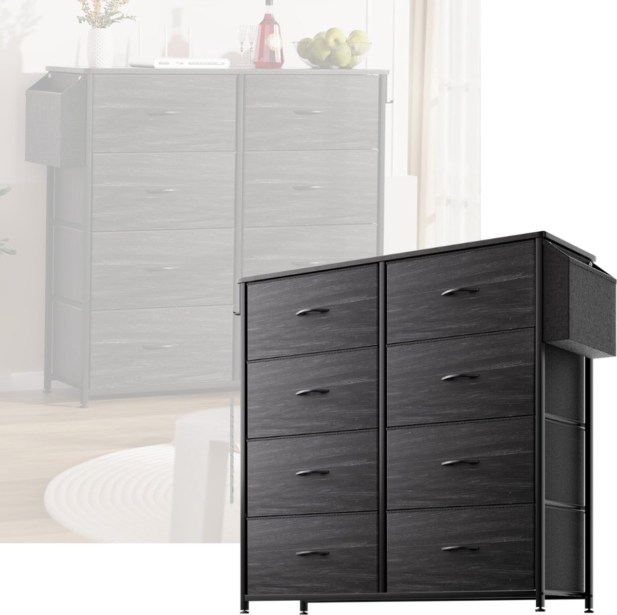 NBAP®Ladenkastje - Ladeblok Bureau Organizer - Archiefkast -Zwart