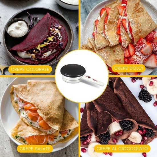 Elektrische Crêpe Pan 800W met 20 cm Antiaanbaklaag en Draaibare Basis ...