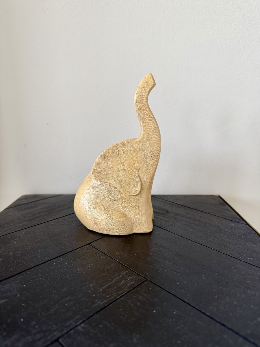 Ornament Olifant Polyresin Natural 11x7.5x17.5cm.