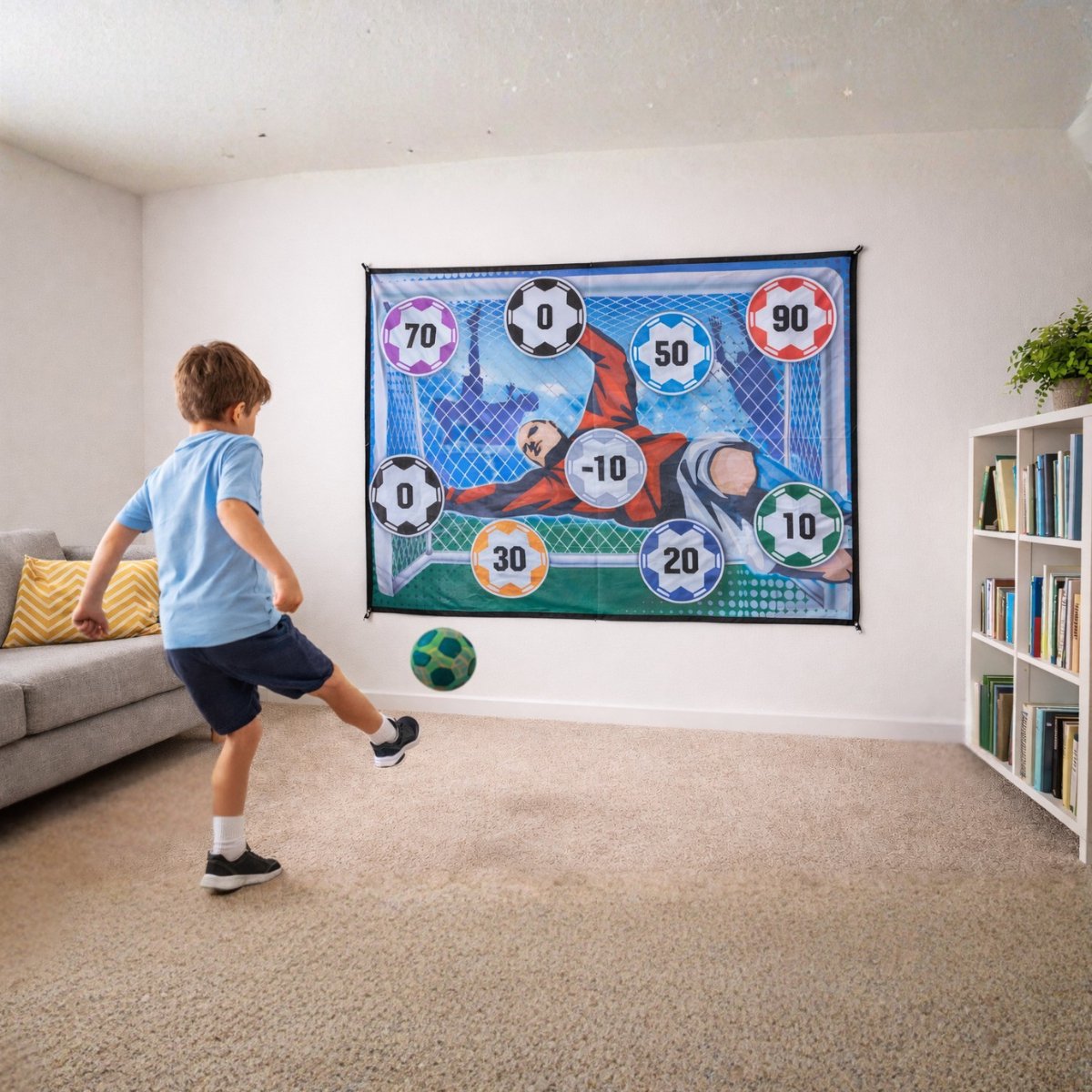 Eddy Toys Voetbaldoel Speelset - Voetbal Trainingsmateriaal met Doelwit en Bal - Binnen- en Buitenspeelgoed voor Kinderen - Opvouwbare Voetbal Goal — afbeelding 3