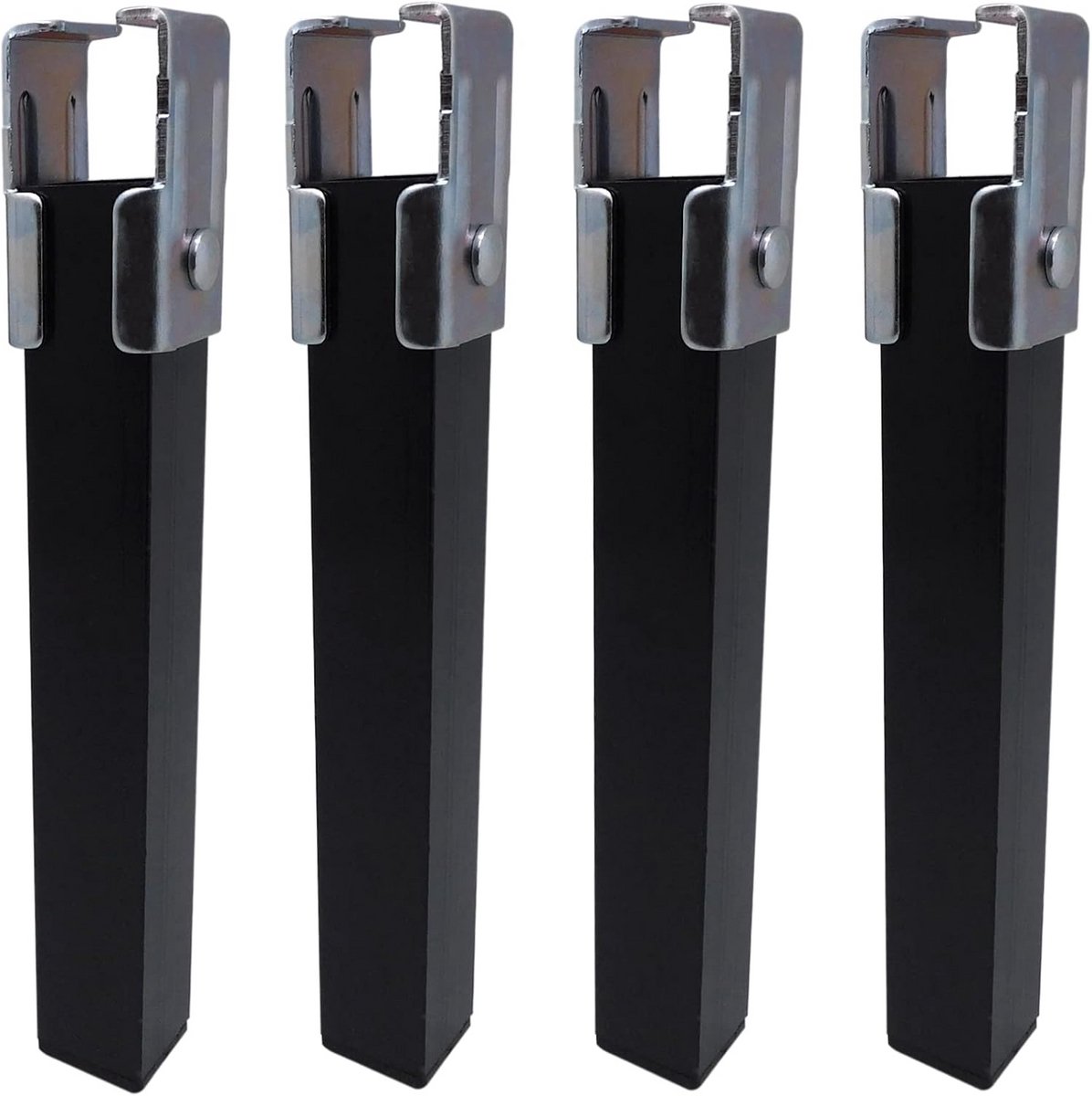 Set van 4 Zwarte Bedvoeten 30x40mm - Stabiele Meubelpoten Voor Bedden