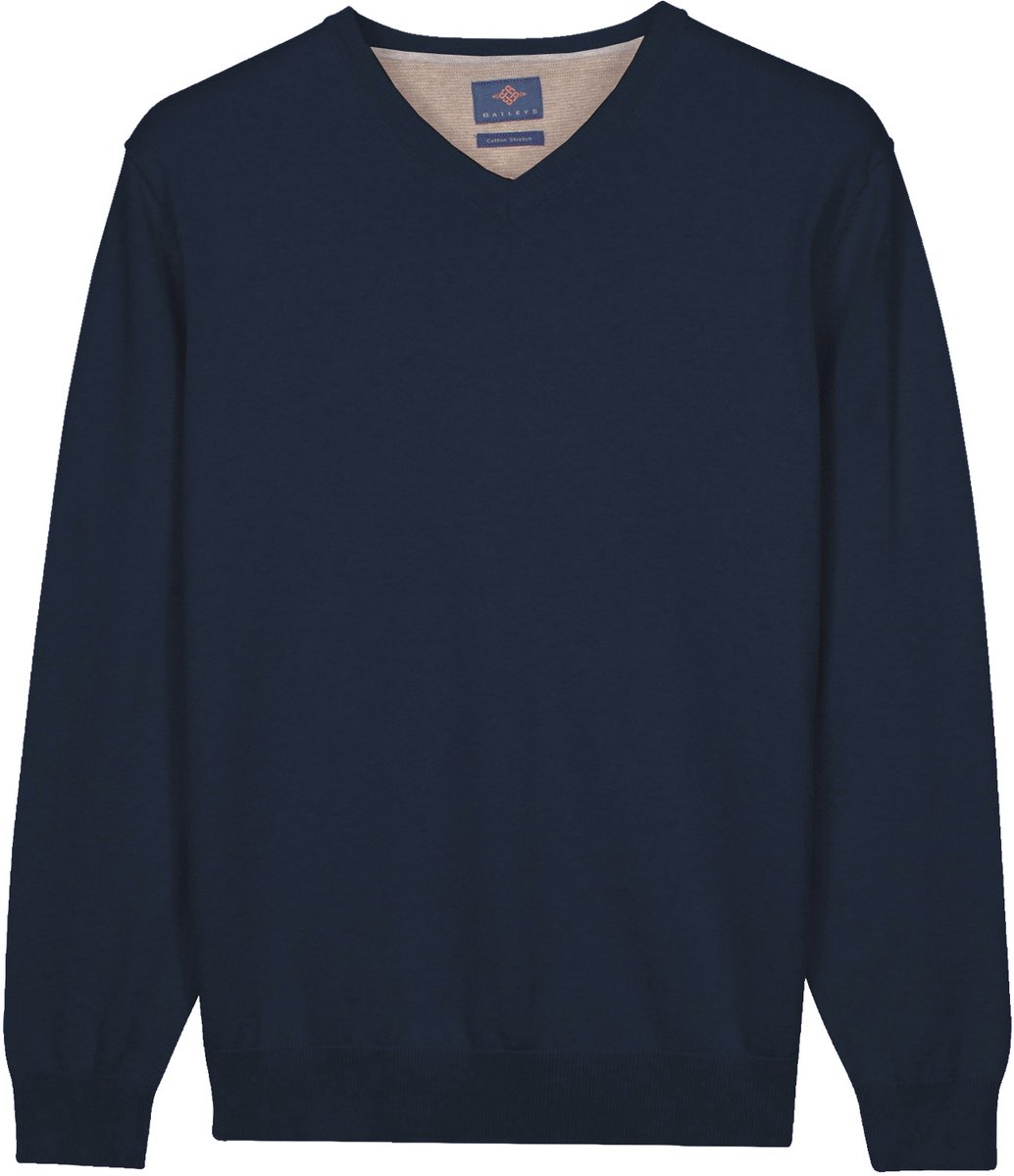 Baileys – Heren Trui – Basic Pullover – V-hals Pullover – Navy - NOS8100-60