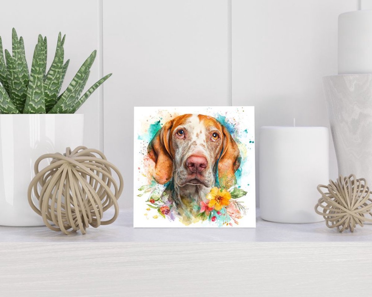 Tegel 15x15 cm met Bracco Italiano cadeau decoratie | tegeltjes met tekst | tegeltjes met spreuken | collega | oma | opa | pensioen | mama | papa | vriend