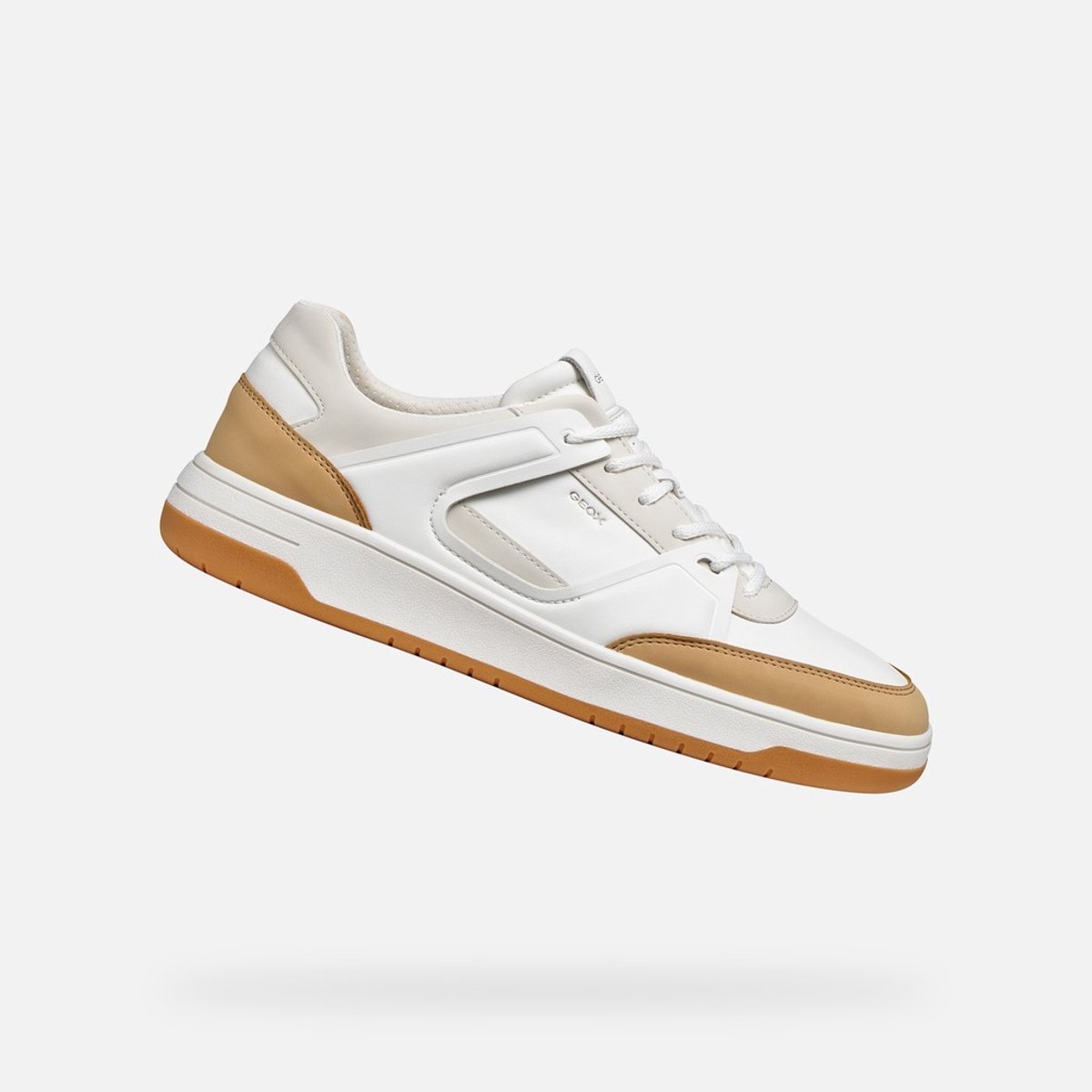 GEOX SEDRAL COURT HEREN Sneakers - LEDERBRUIN/WIT - Maat 41