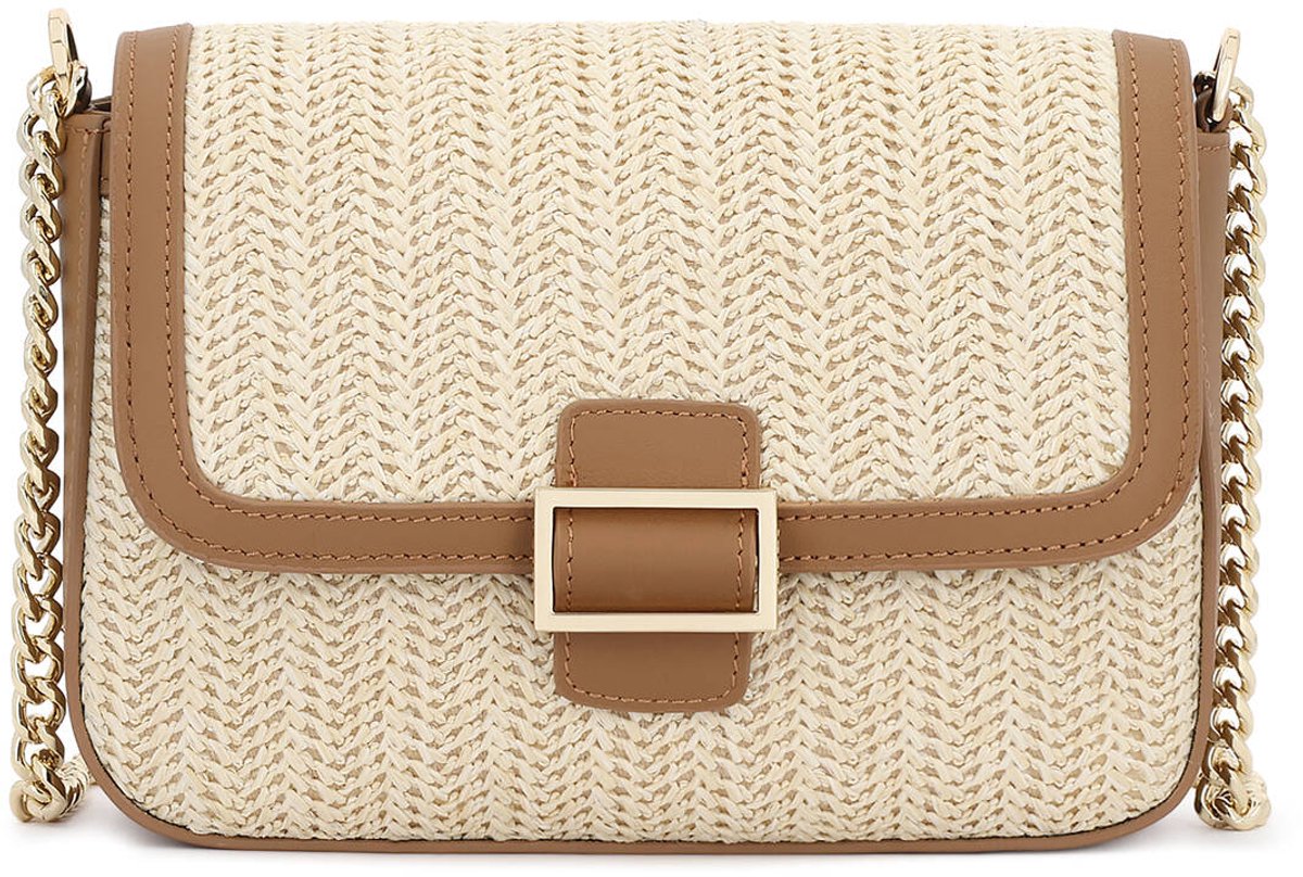 Small classic raffia handbag