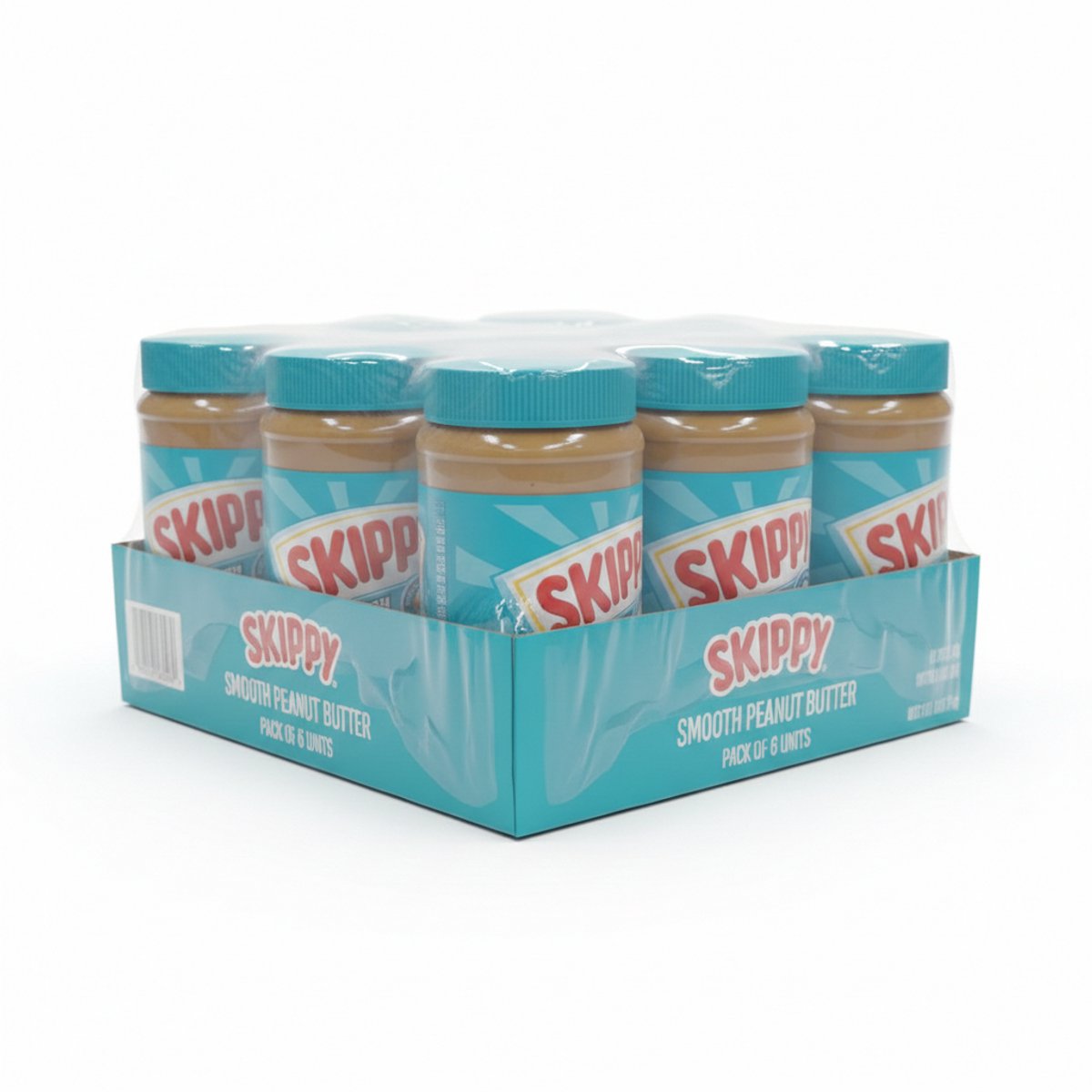 Skippy Smooth Pindakaas - Romige Amerikaanse Pindakaas - Grootverpakking 3 X 1,13 kg - Glutenvrij Extra Smeuïge Pindakaas - Voordeelpot met Kajal Sticker