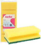 Sorbo Schuurspons met Handgreep - 10 Stuks - Schoonmaakspons voor Vet, Vuil en Kalkaanslag - Viscose