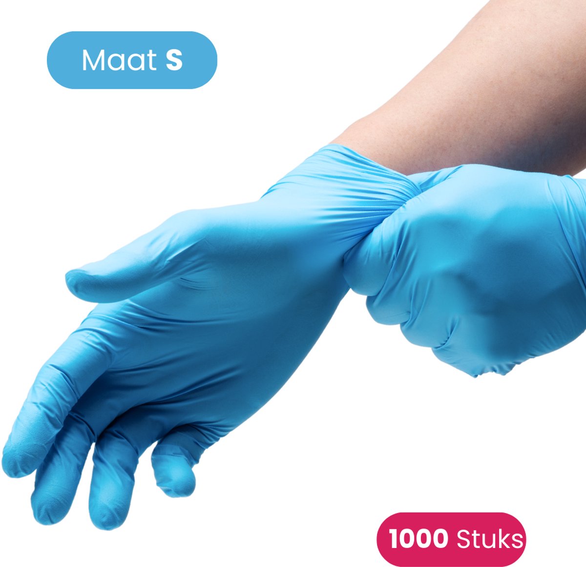 Nitril Handschoenen Poedervrij Maat S – Medische Wegwerphandschoenen – 1000 Stuks