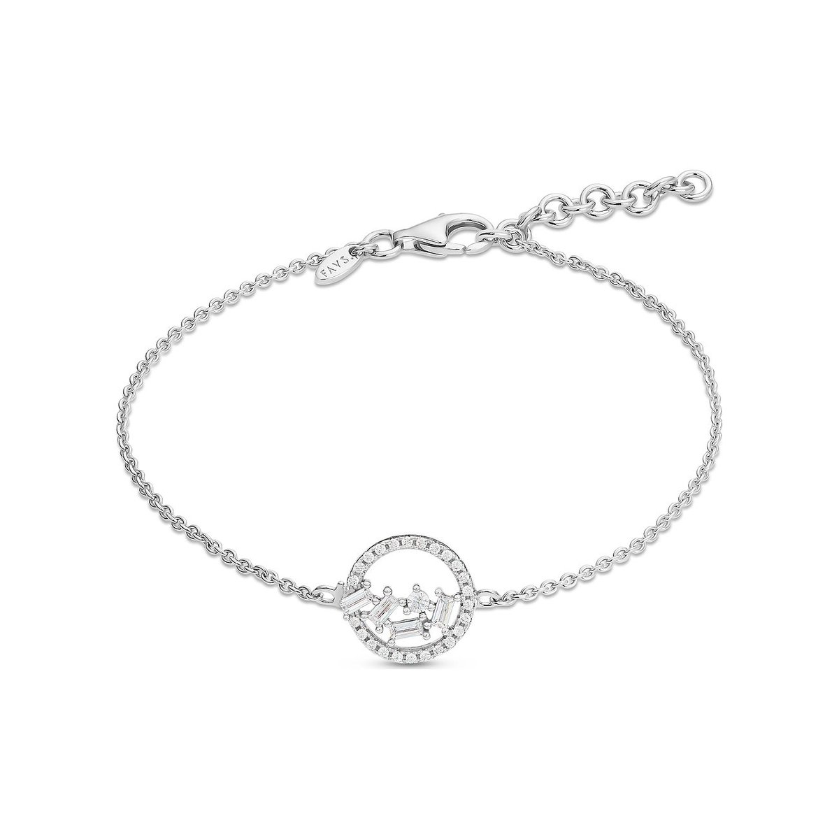 Armband met rondje en zirkonia steentjes