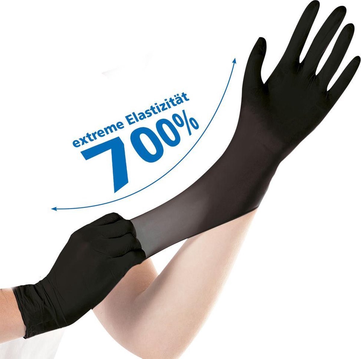 Hygostar Nitril handschoenen/ zwart/ poedervrij/ super stretch/ maat S - 100 stuks