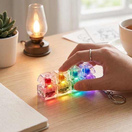Fidget Clicker Led Keyboard Fidget Toy Clicker met LED Verlichting – Toetsenbord Fidget ...