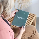 Babyshower boek | invulboek | donkergroen heelal