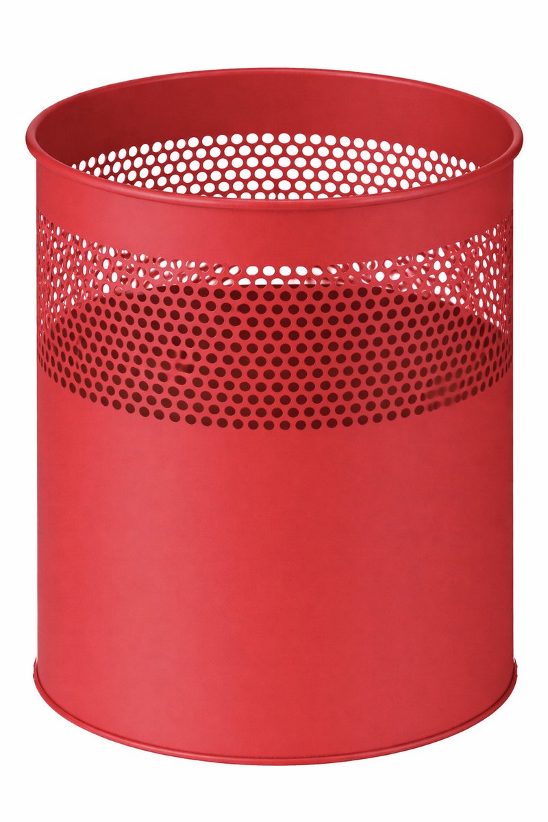 V-Part - Geperforeerde papierbak 30 liter - Rood - Prullenbak