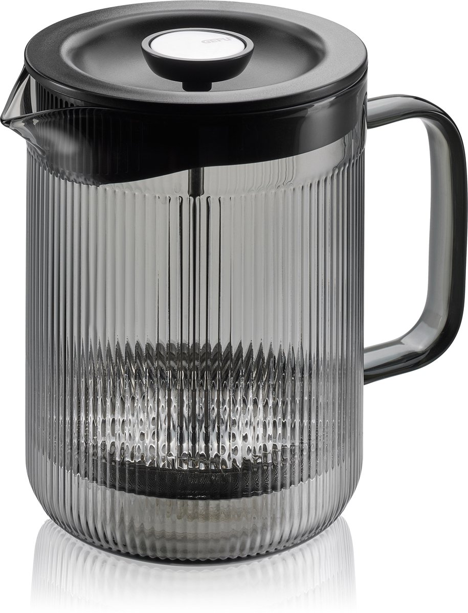 GEFU CRISTIANO French Press Koffiezetter – 600 ml – Borosilicaatglas – Smoke Grey