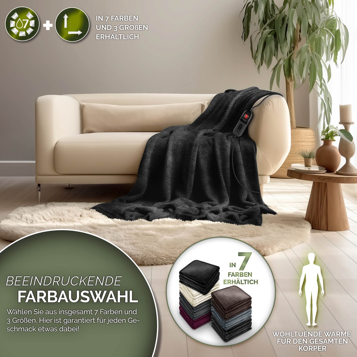 DWD Warmtedeken Pluche 160x120 cm met Automatische - afbeelding 3