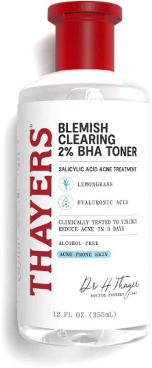 Thayers Blemish Clearing Toner met 2% Salicylzuur 355 ml – Acne Toner voor Gezicht – Tegen Puistjes, Mee-eters & Onzuiverheden – Alcoholvrij, Verzachtend