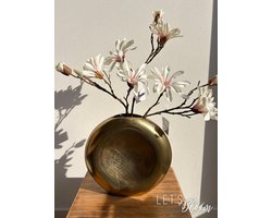 Let's Bloøm| Magnolia Kunst tak | Zijden tak | Wit | Paars | 48 cm | Set van 3 Takken | Decoratieve Bloemen | Kunstbloemen | Voorjaar | Lente | Zijdebloemen