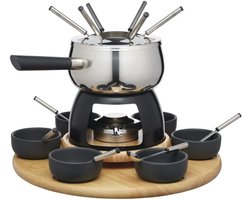 Florixa® Kaasfondue Set - Fondue Set - Fondue - Zilver- ‎38cm x 38cm x 27cm