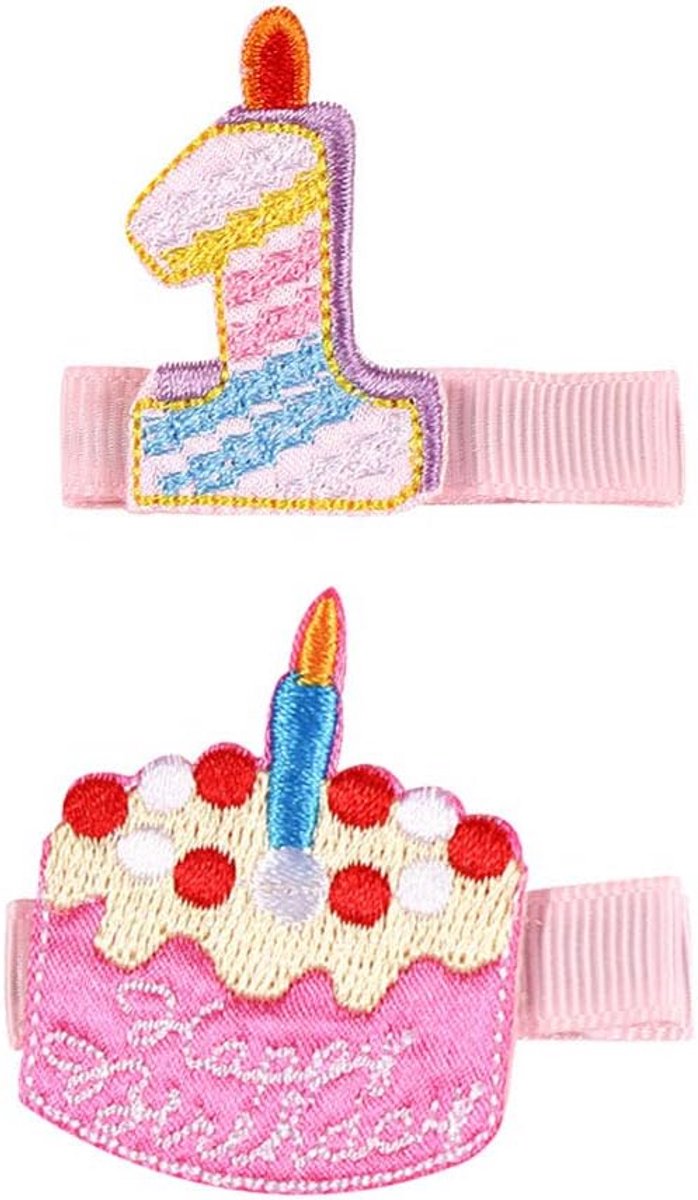 Haarspeldjes Verjaardag Meisjes - Cake Kroon Hoofdtooi voor 1e, 2e en 3e Verjaardag