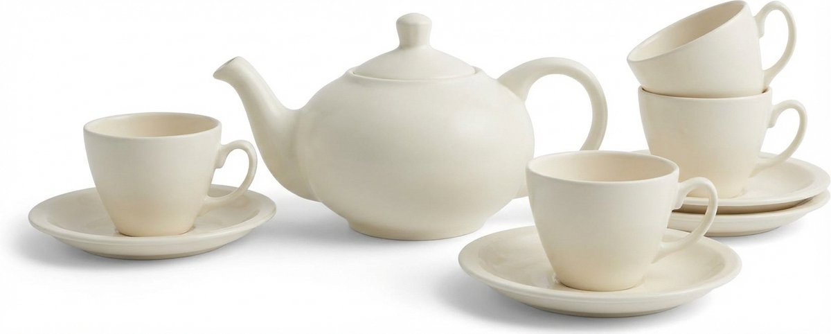 Royal Boch Kitchen Theeservies 9 delig Theepot kopjes schoteltjes