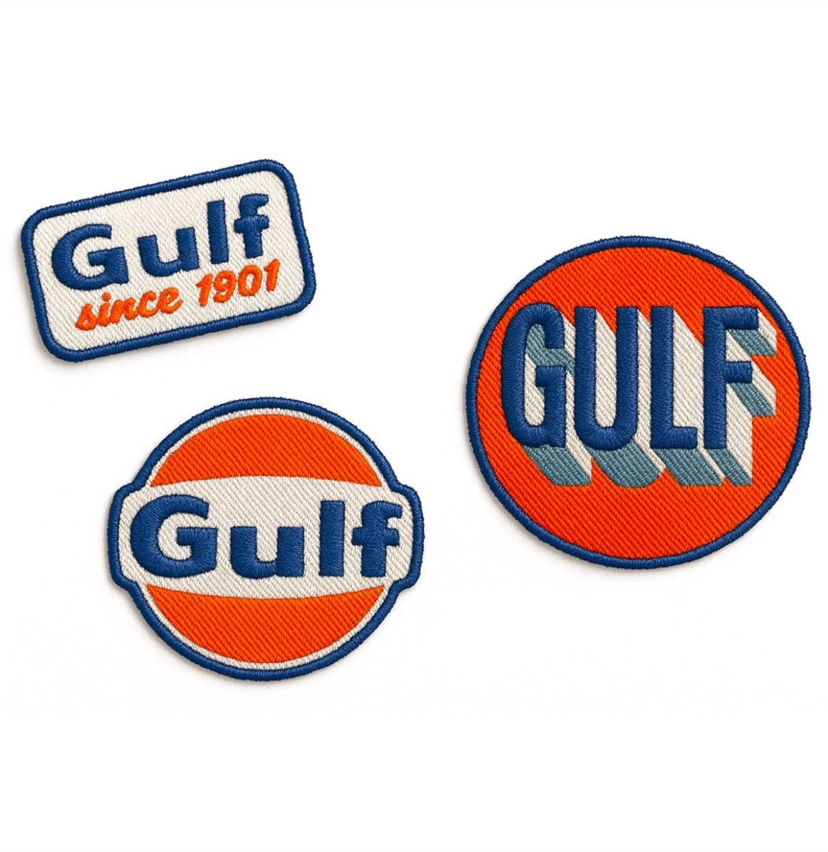 Gulf Set of 3 Iron-On Patches