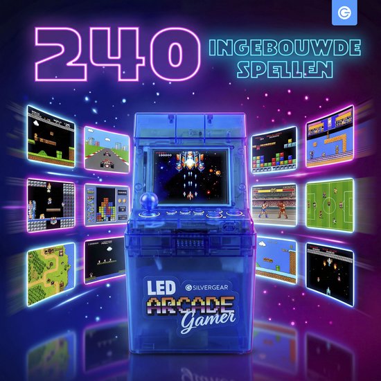 Mini Arcade Machine met 240 Arcade Games - Coole LED Verlichting ...