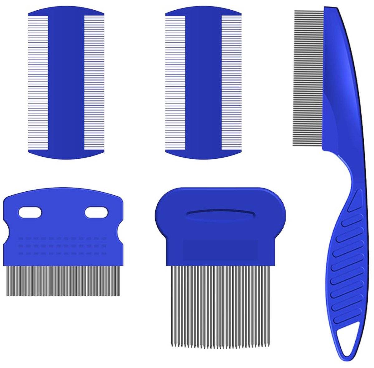 Lice Comb - Metaal en Plastic - 5-delige Set