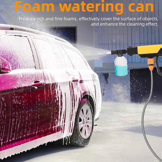 Zolara Elektrische draadloze hogedrukreiniger - Krachtig schoonmaken - 500W motor - Tuingereedschap - Auto's - Fietsen - Schoonmaken - Geel - Zwart van Merkloos	 — afbeelding 4