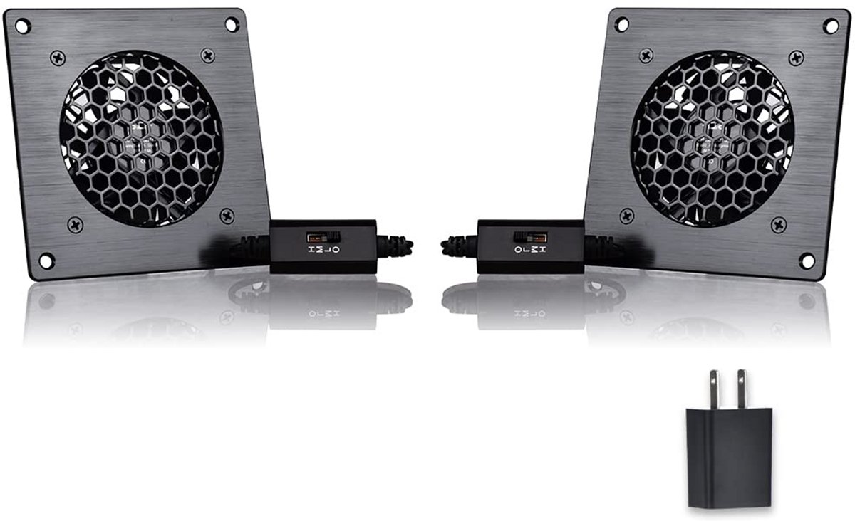 Stille USB Kabinetkoeler - 80mm Ventilator met Snelheidsregeling voor AV Kasten (2 Stuks)