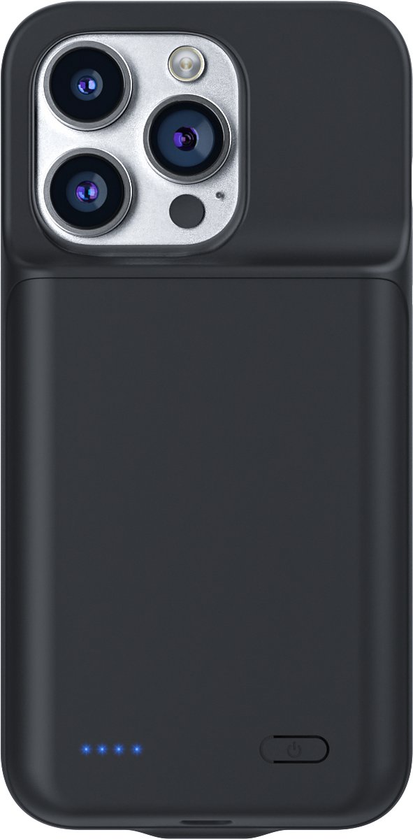 Geschikt voor iPhone 14 Pro - Distinction powerbank hoesje -Batterij hoesje - Battery Case - Accuhoesje - 6800 mAh - Zwart