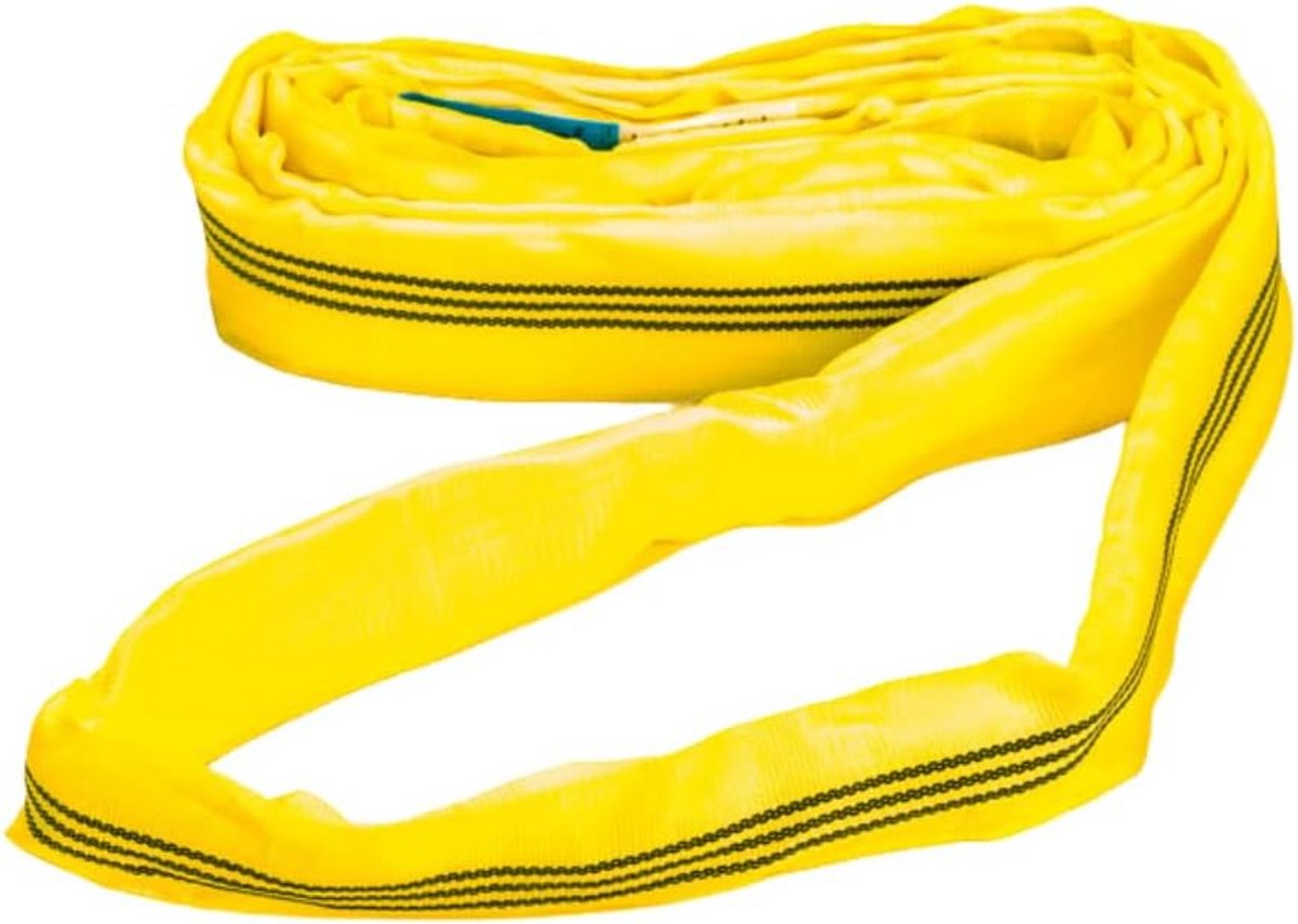 Ronde Hefband Polyester 3000 kg Draagkracht Eindeloos Geel 8 Meter