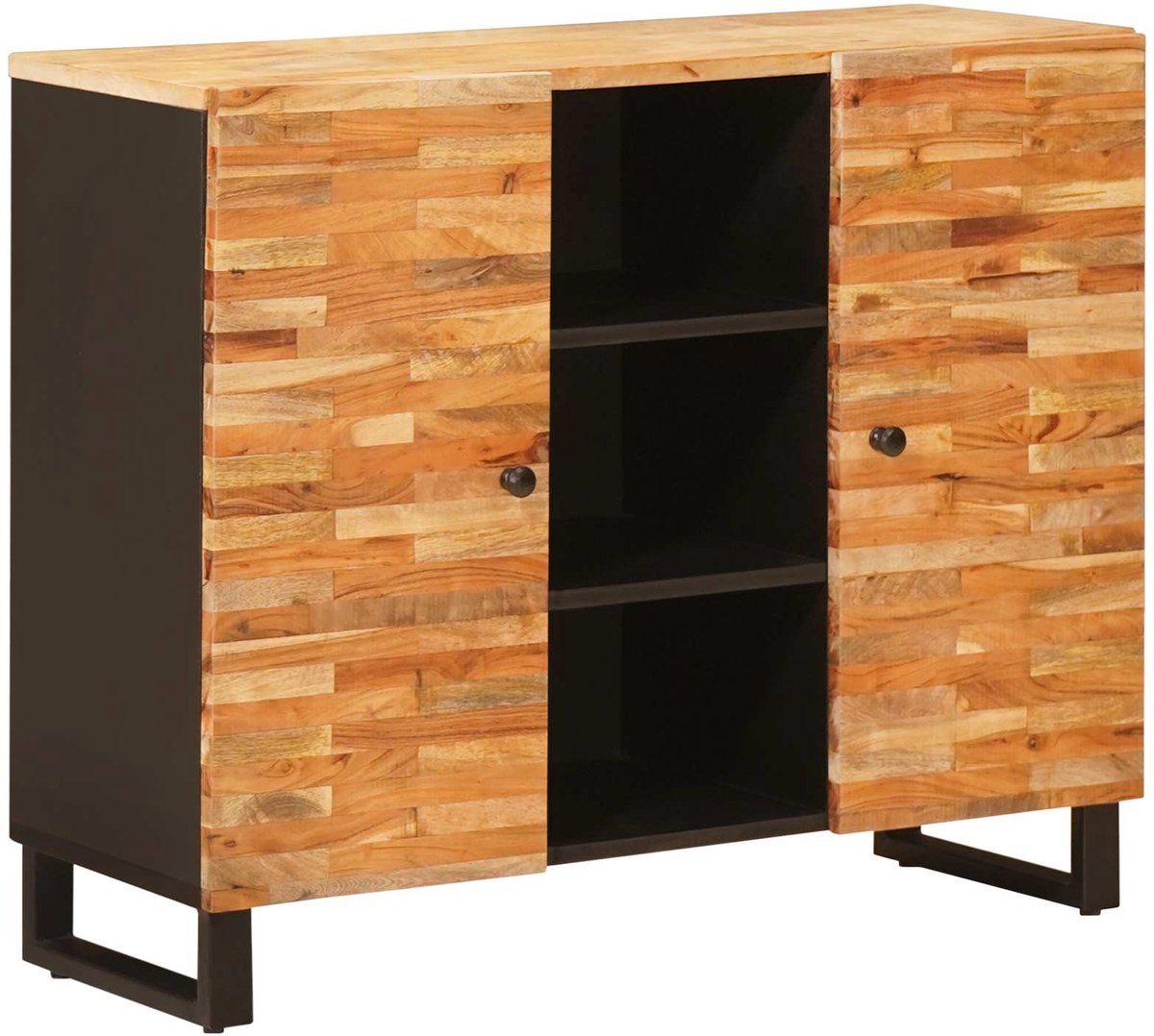 vidaXL - Bijzetkast - met - lade - Bruin - 90 - x - 33 - x - 75 - cm - Massief - Mango - Hout