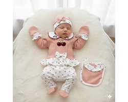 Kersen – Baby newborn 5-delige kleding set meisjes – Kersen – Newborn kleding set – Newborn set – Babykleding – Babyshower cadeau – Kraamcadeau