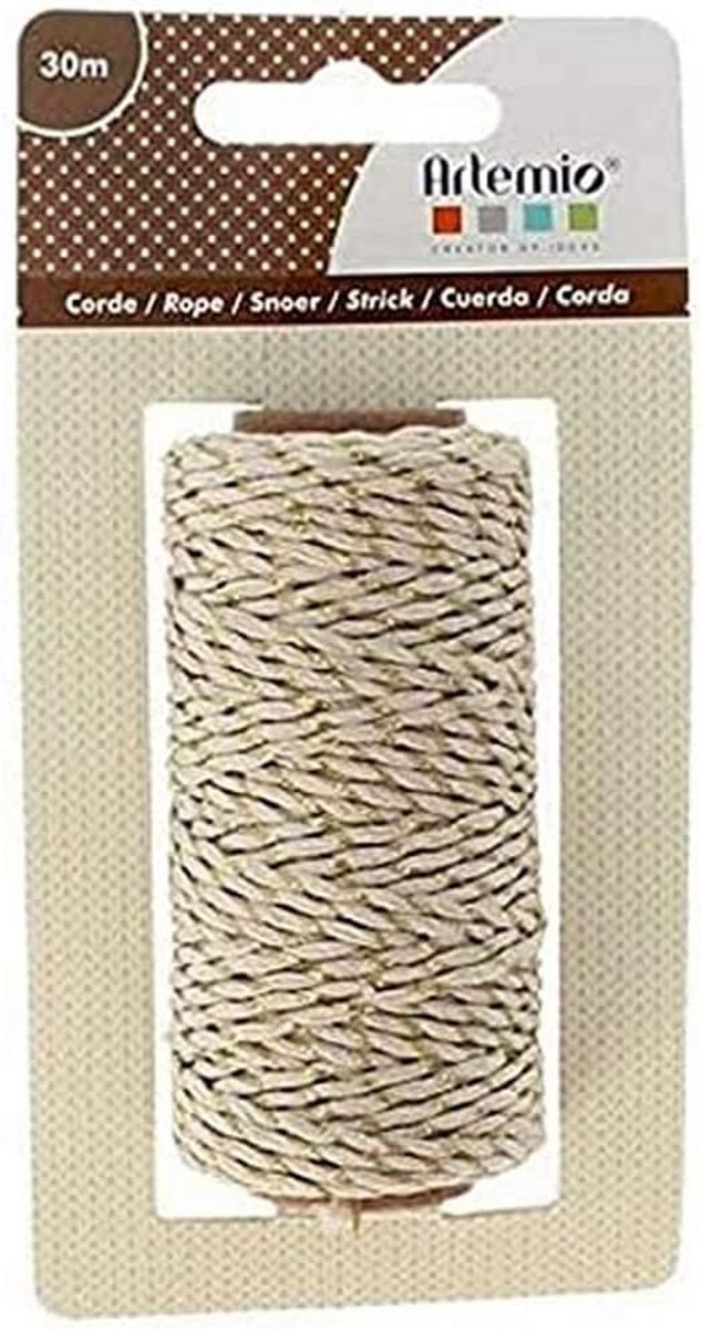 Natuurtouw Beige en Goud voor Knutselen en Decoratie