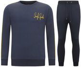 Exclusieve Joggingpak Mannen - Greek Ribbon - Blauw