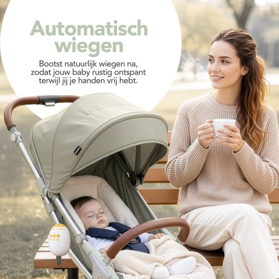 Baby Rocker voor Kinderwagens - Automatisch Wiegen - Oplaadbaar - Muziek en Bluetooth van Merkloos — afbeelding 3
