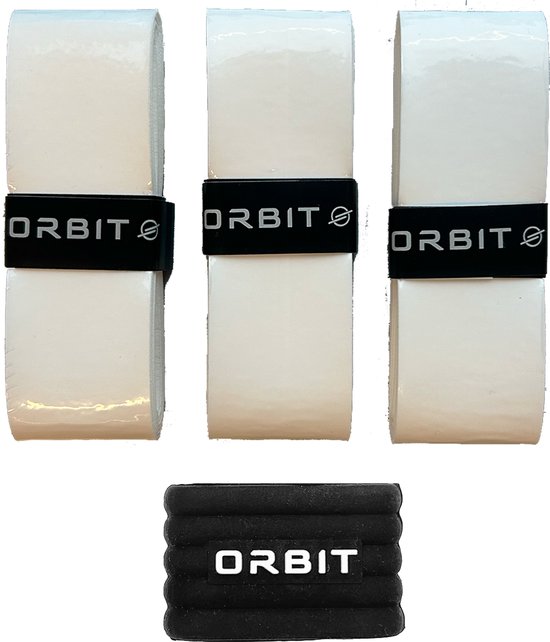 Orbit Padel Witte Overgrip - Padelracket - padel - 3 stuks inclusief rubberen ring Orbit Padel Witte Overgrip - Padelracket - padel - 3 stuks inclusief rubberen ring