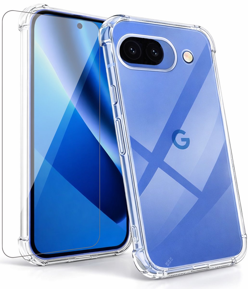 Hoesje geschikt voor Google Pixel 10a - Screenprotector Glas - Shockproof Transparant