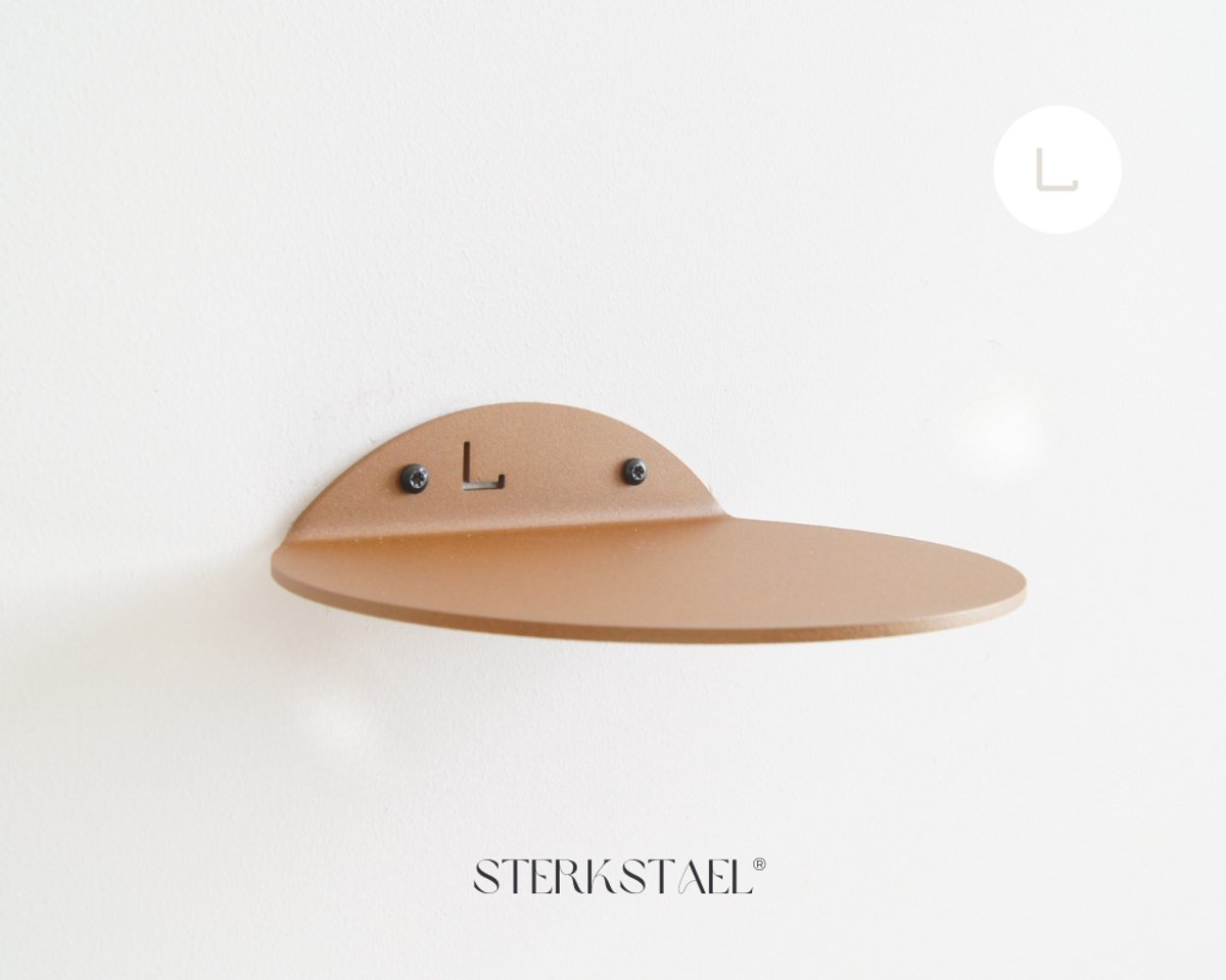 STERKSTAEL Saga wandplank Cortenstaal - stalen wandplank - kleur brons roestig bruin - poedercoating - staal - wandrek - wandplankje - inclusief bevestigingsmateriaal - draagkracht van 10 kg - 1 stuk