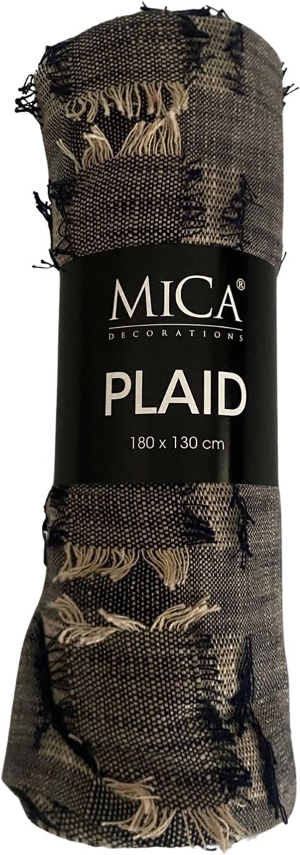 Mica Plaid Blauw 180x130 cm – Geweven Woondeken – Zachte Deken voor Bank en Bed