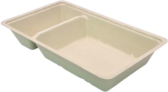 100x Bio Frietbakje A20 (A14+1) met sausvak Grote Friet - Friet patat frites saus friet bakje snack next generation carnaval festival thema feest