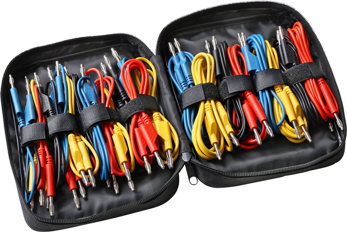 Peaktech 8202 - laboratoriumkabelset met 4 mm banaanstekkers
