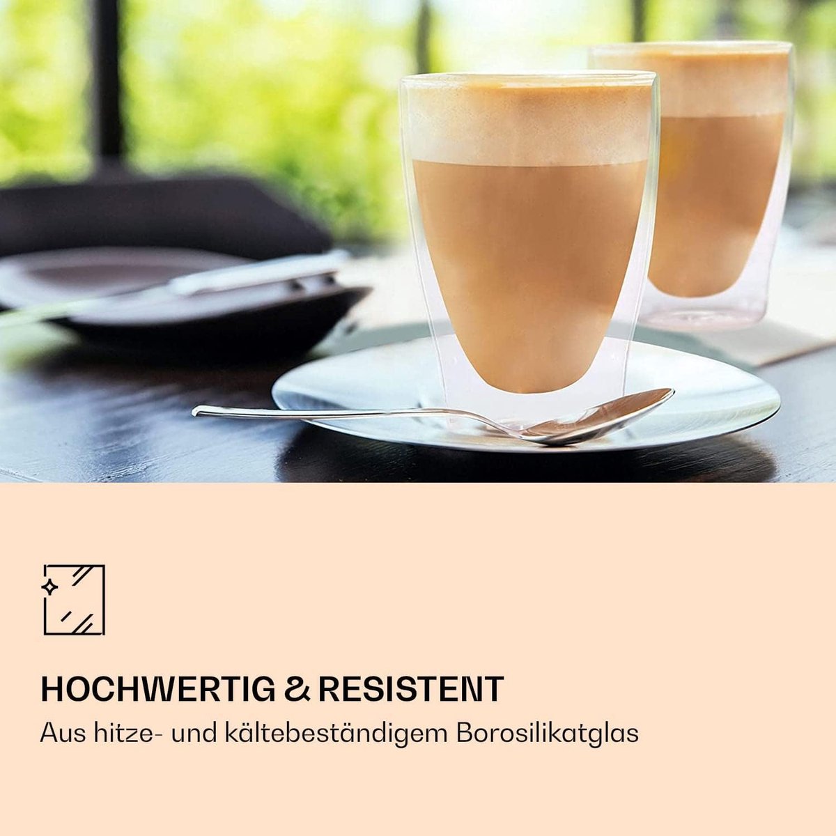 Candala 2 x 310 ml set dubbelwandige thermoglazen, thee, latte macchiato